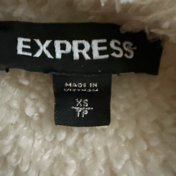 Express open front teddy bear Sherpa fleece oversized long sleeve jacket. - Picture 3 of 4